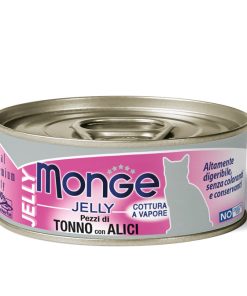 Monge jelly 80g Pezzi di Tonno con Acciughine – Adult